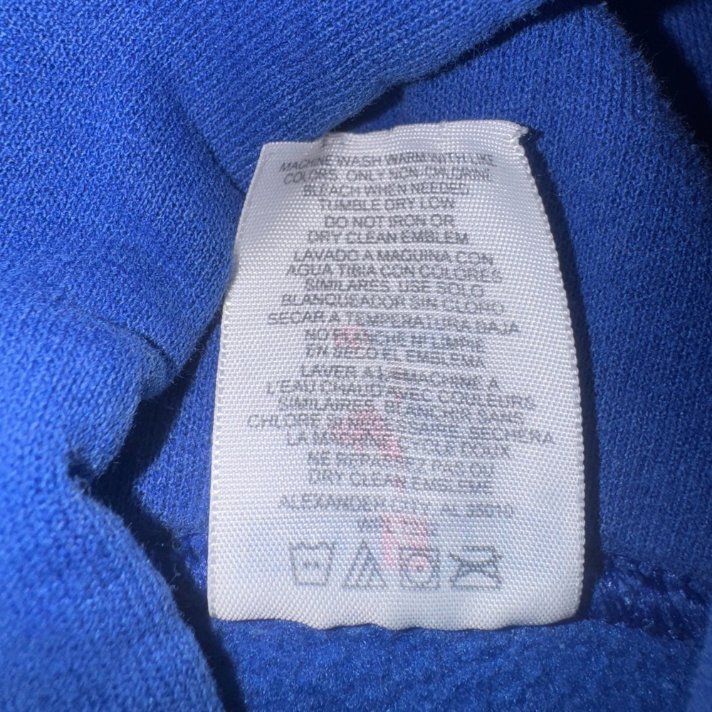 Vintage Jerzees NuBlend Blue P Bulldogs Applique Hoodie Sweatshirt Large - Picture 6 of 13